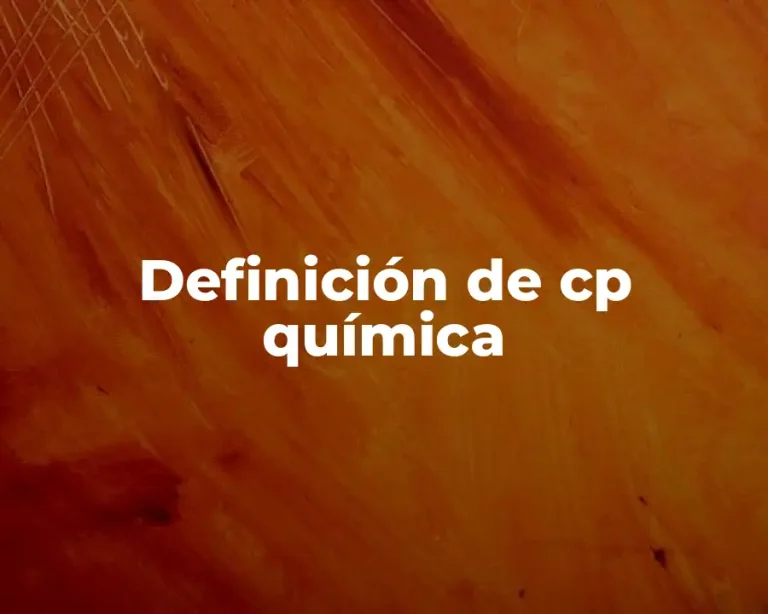 Definición de cp química