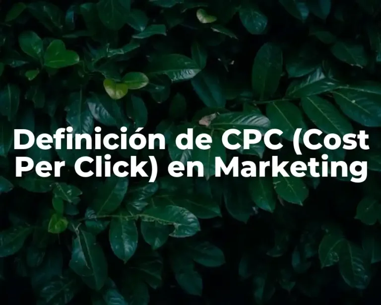 Definición de CPC (Cost Per Click) en Marketing