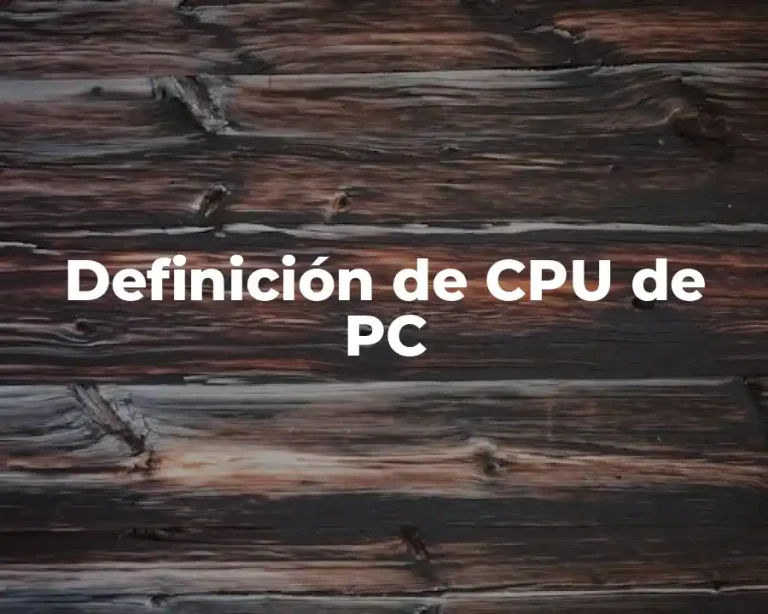 Definición de CPU de PC
