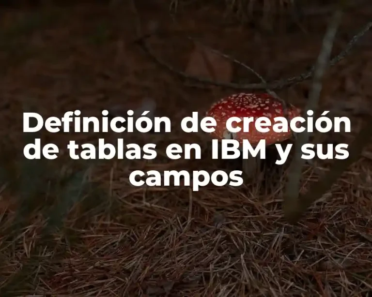 Definición de creación de tablas en IBM y sus campos