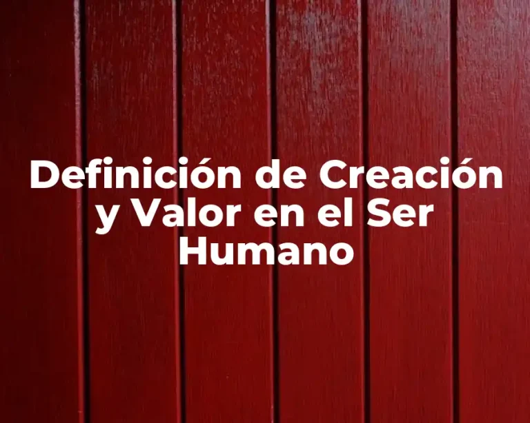 Definición de Creación y Valor en el Ser Humano