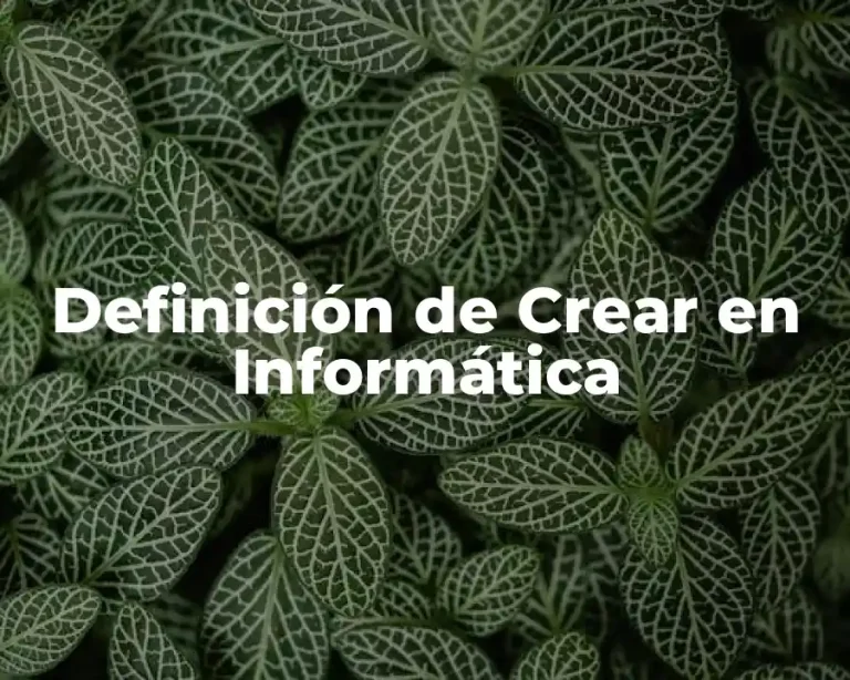 Definición de Crear en Informática