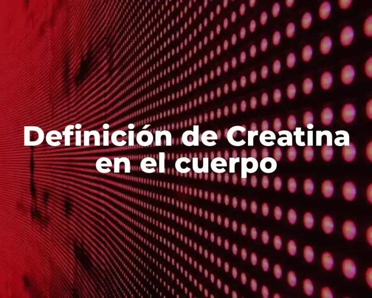 Definición de Creatina en el cuerpo