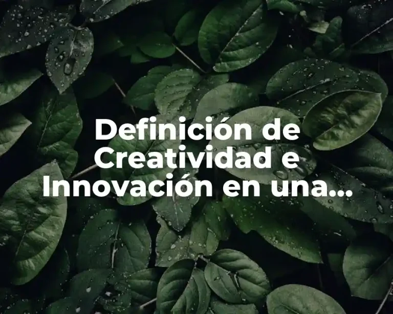 Definición de Creatividad e Innovación en una Empresa