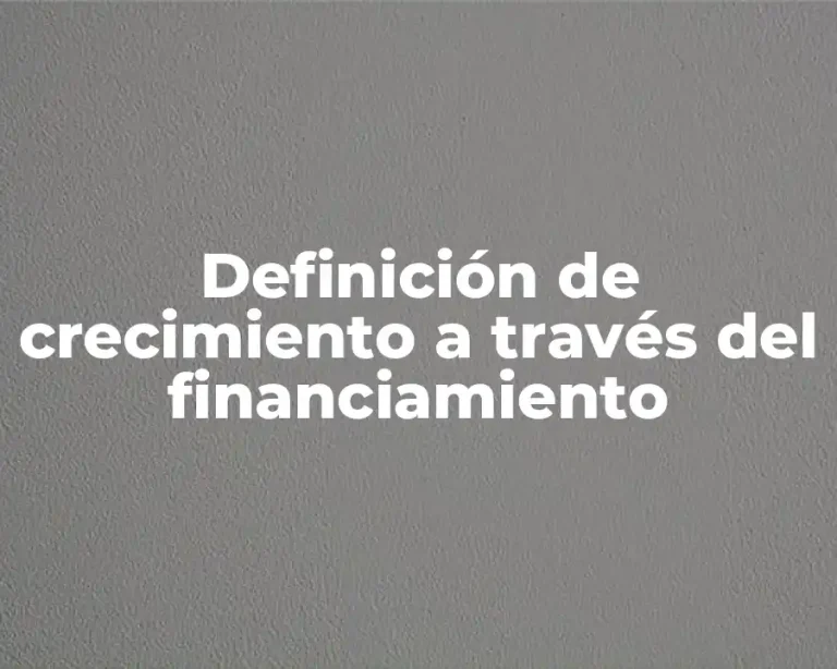 Definición de crecimiento a través del financiamiento