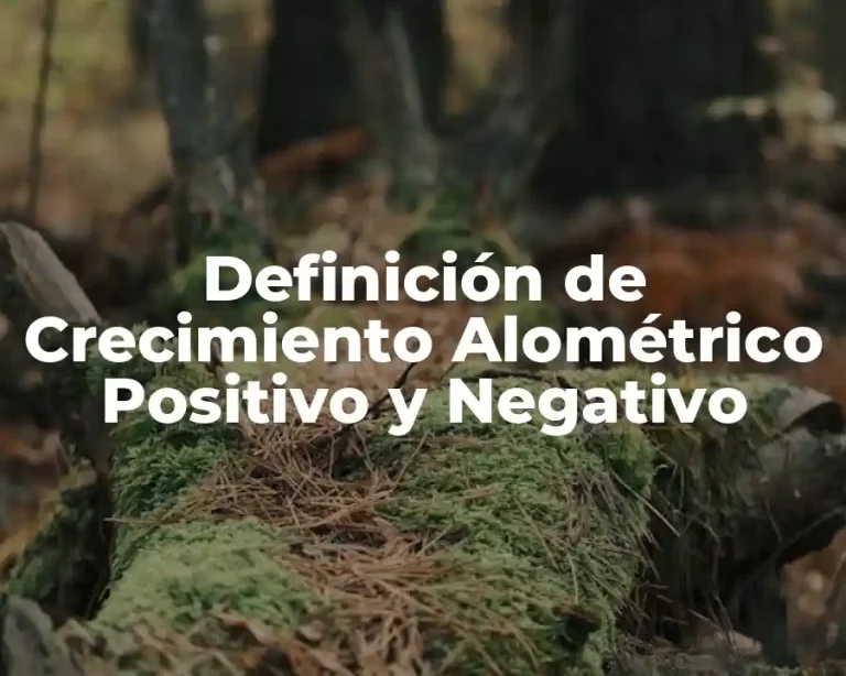 Definición de Crecimiento Alométrico Positivo y Negativo