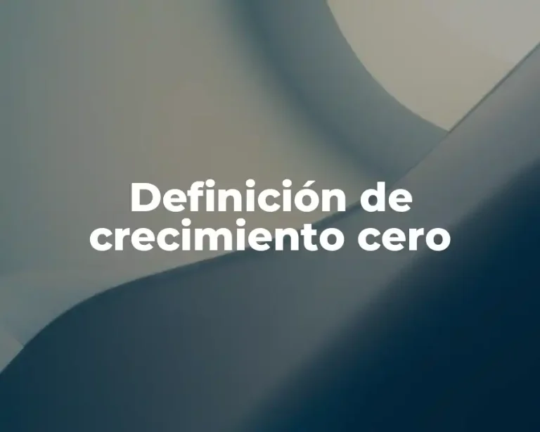 Definición de crecimiento cero