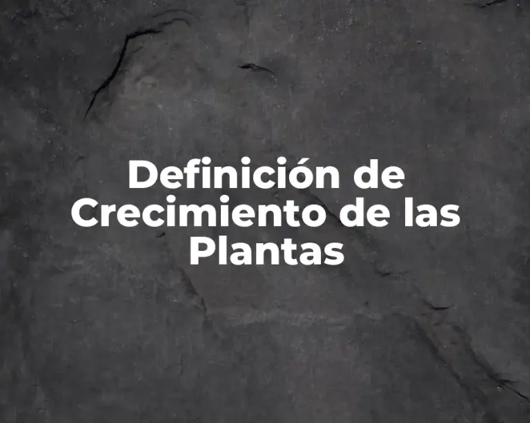 Definición de Crecimiento de las Plantas