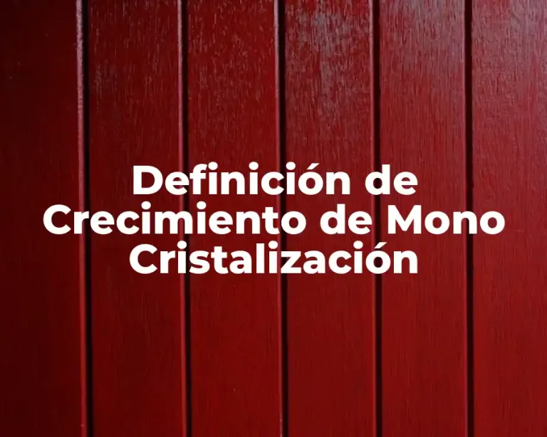 Definición de Crecimiento de Mono Cristalización