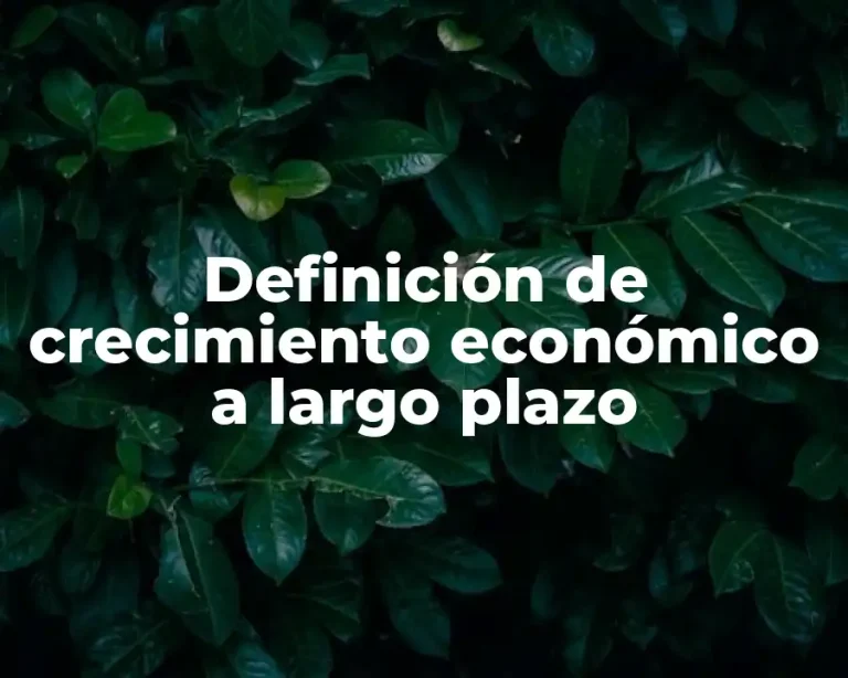 Definición de crecimiento económico a largo plazo