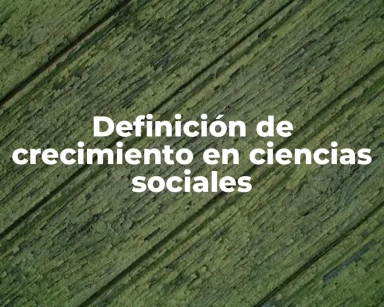 Definición de crecimiento en ciencias sociales