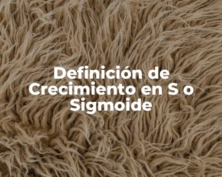Definición de Crecimiento en S o Sigmoide