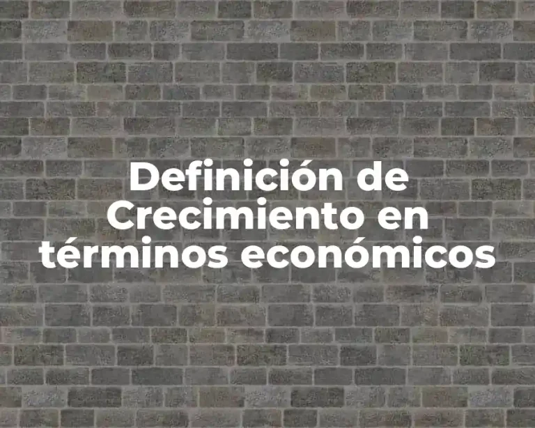 Definición de Crecimiento en términos económicos