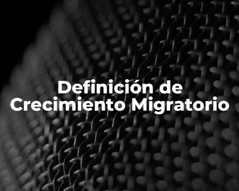 Definición de Crecimiento Migratorio
