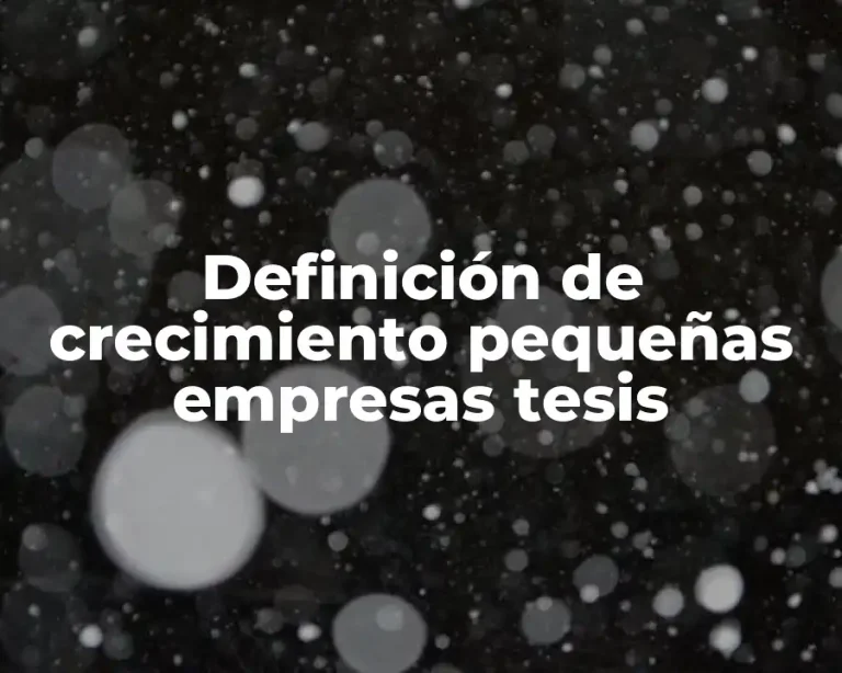 Definición de crecimiento pequeñas empresas tesis