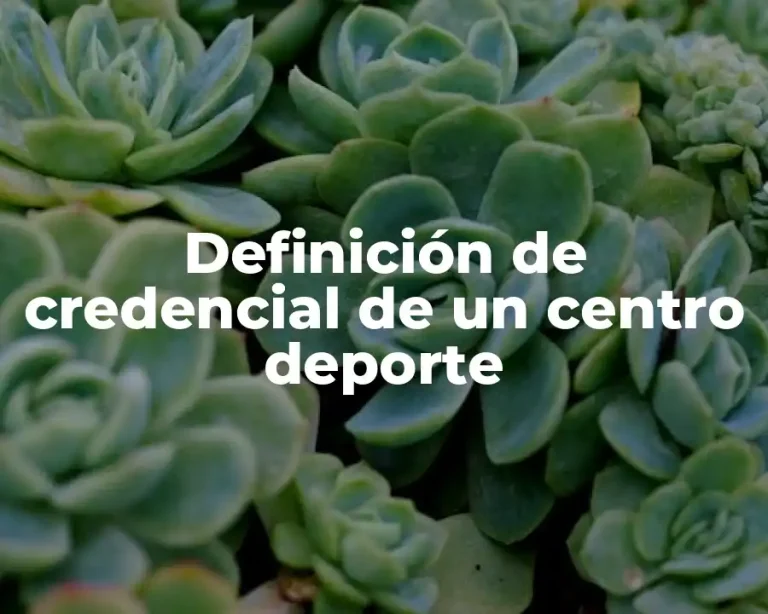 Definición de credencial de un centro deporte