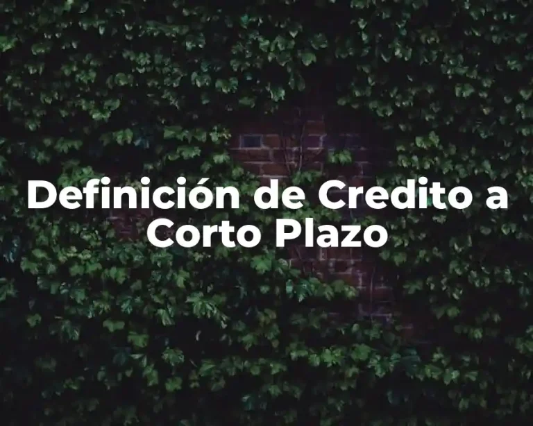 Definición de Credito a Corto Plazo