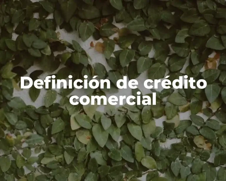 Definición de crédito comercial