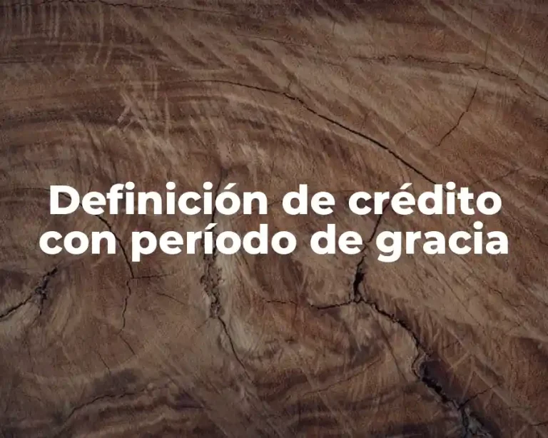 Definición de crédito con período de gracia