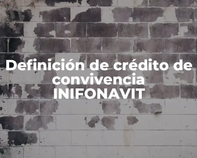 Definición de crédito de convivencia INIFONAVIT