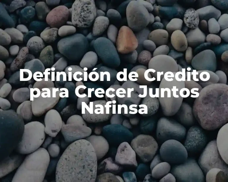 Definición de Credito para Crecer Juntos Nafinsa