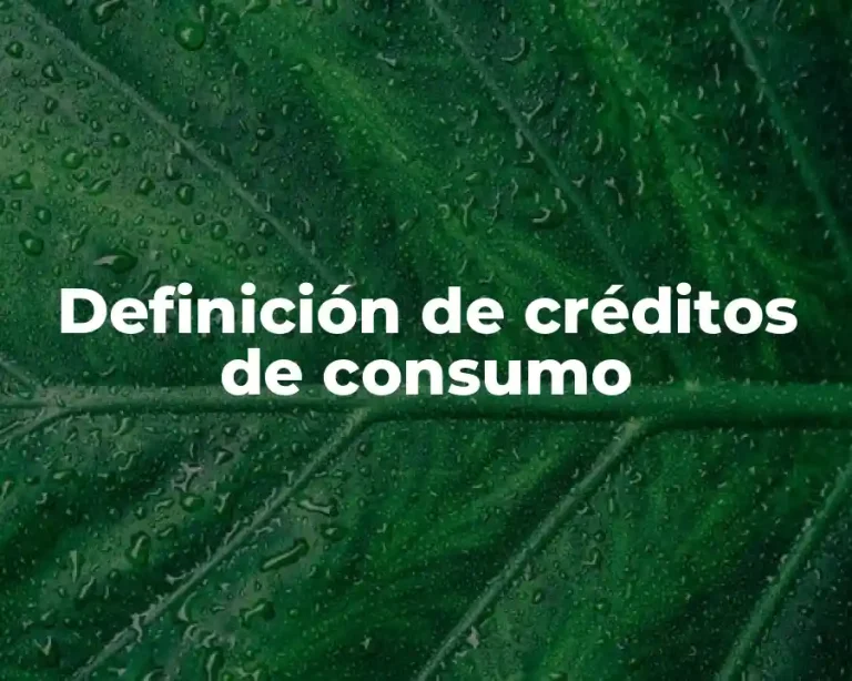Definición de créditos de consumo