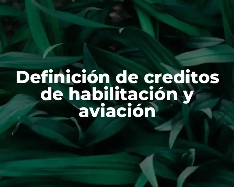 Definición de creditos de habilitación y aviación