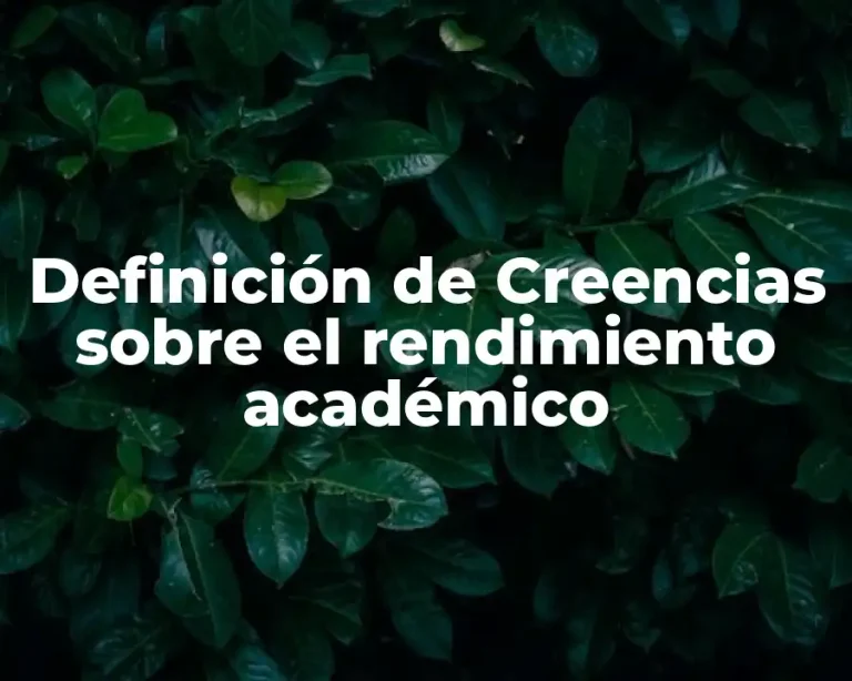 Definición de Creencias sobre el rendimiento académico