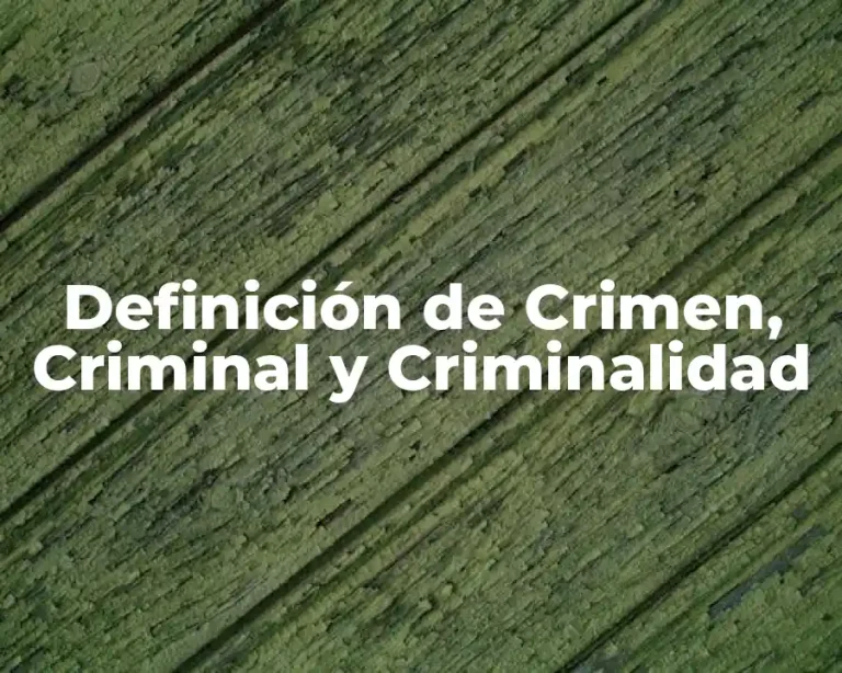 Definición de Crimen, Criminal y Criminalidad