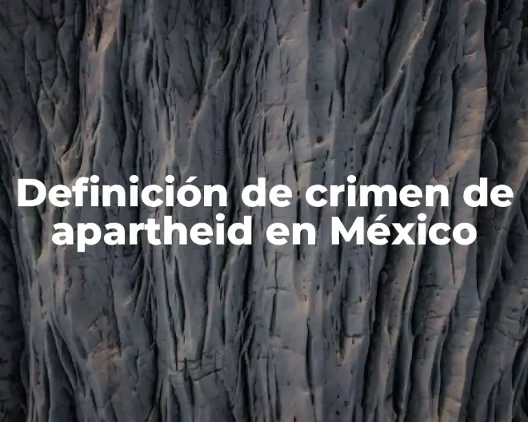 Definición de crimen de apartheid en México