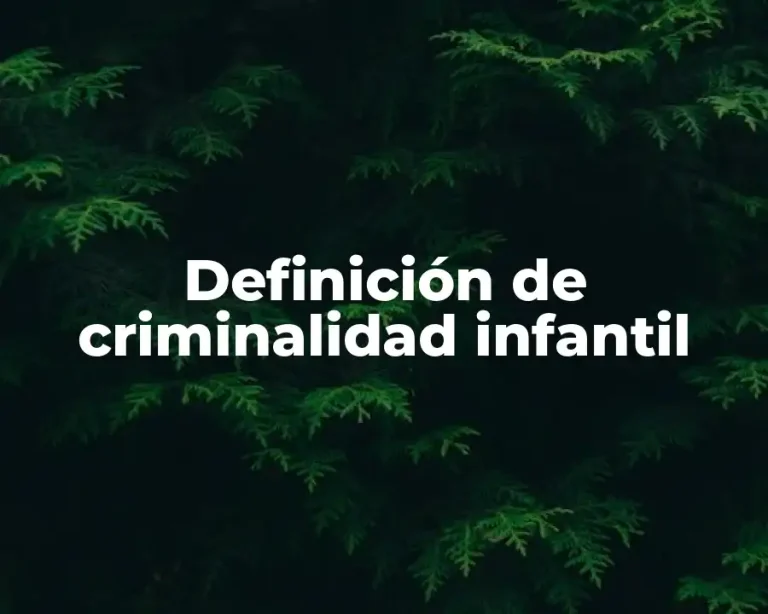 Definición de criminalidad infantil