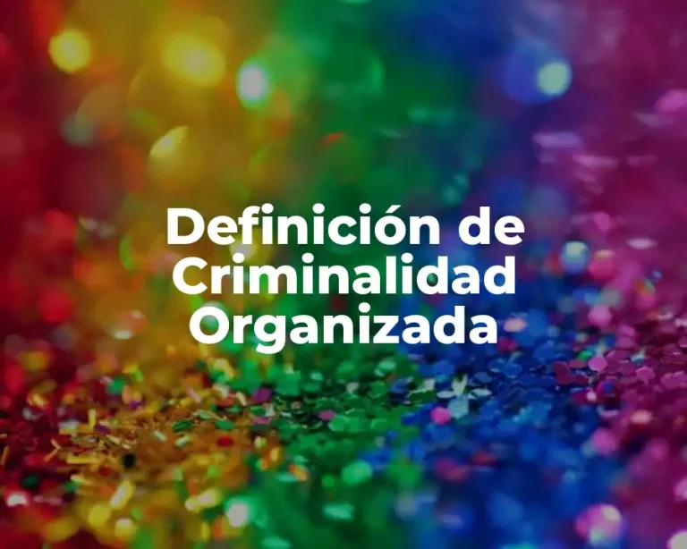 Definición de Criminalidad Organizada