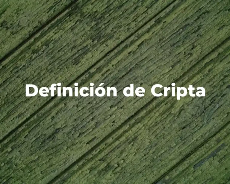 Definición de Cripta