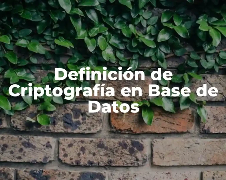 Definición de Criptografía en Base de Datos