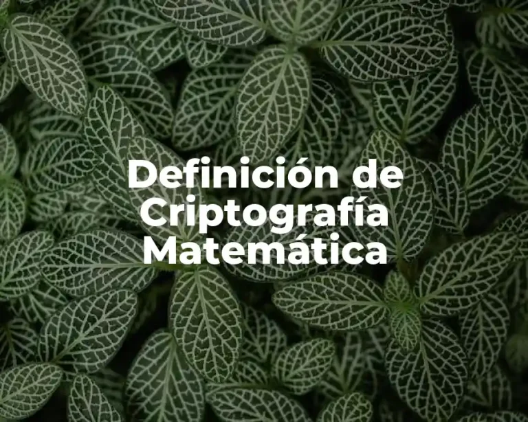 Definición de Criptografía Matemática