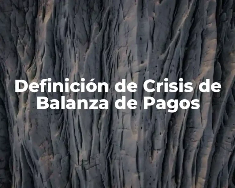 Definición de Crisis de Balanza de Pagos