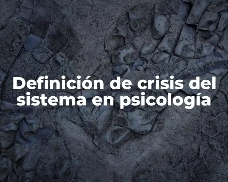 Definición de crisis del sistema en psicología