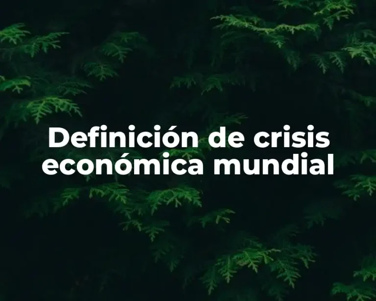 Definición de crisis económica mundial