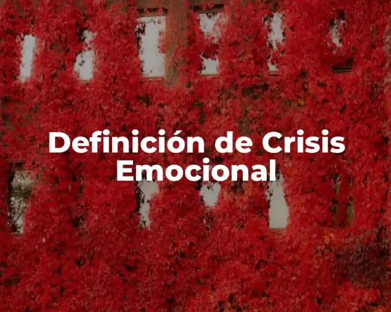 Definición de Crisis Emocional