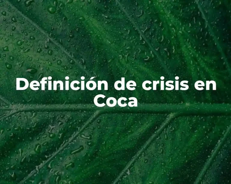 Definición de crisis en Coca