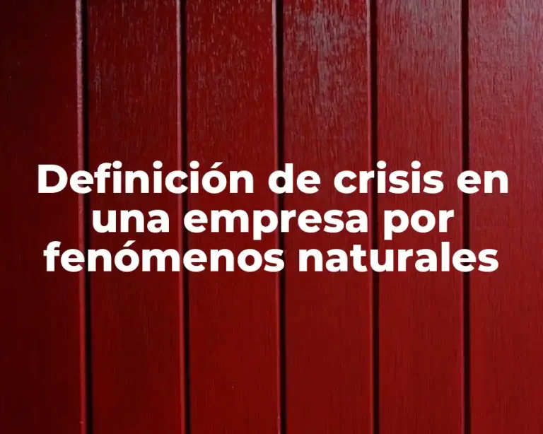 Definición de crisis en una empresa por fenómenos naturales
