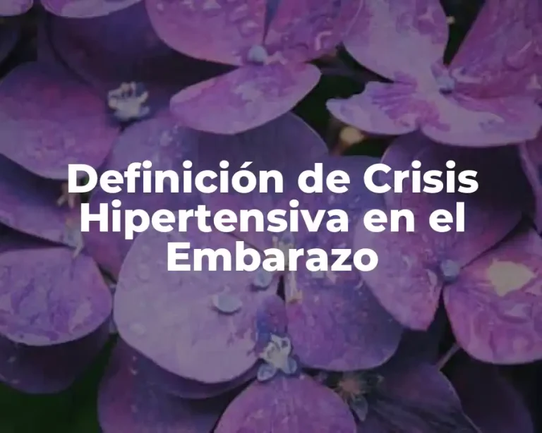 Definición de Crisis Hipertensiva en el Embarazo