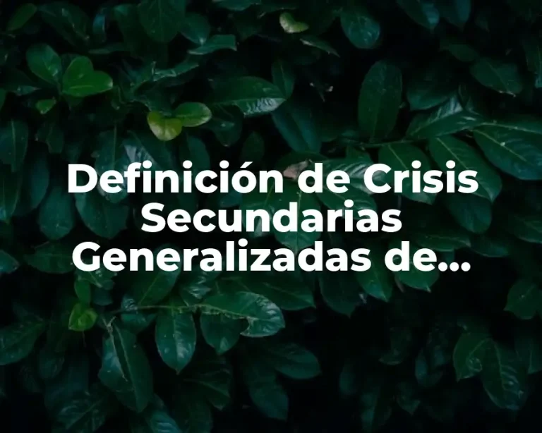Definición de Crisis Secundarias Generalizadas de Epilepsia