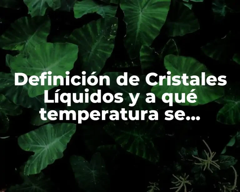 Definición de Cristales Líquidos y a qué temperatura se encuentran