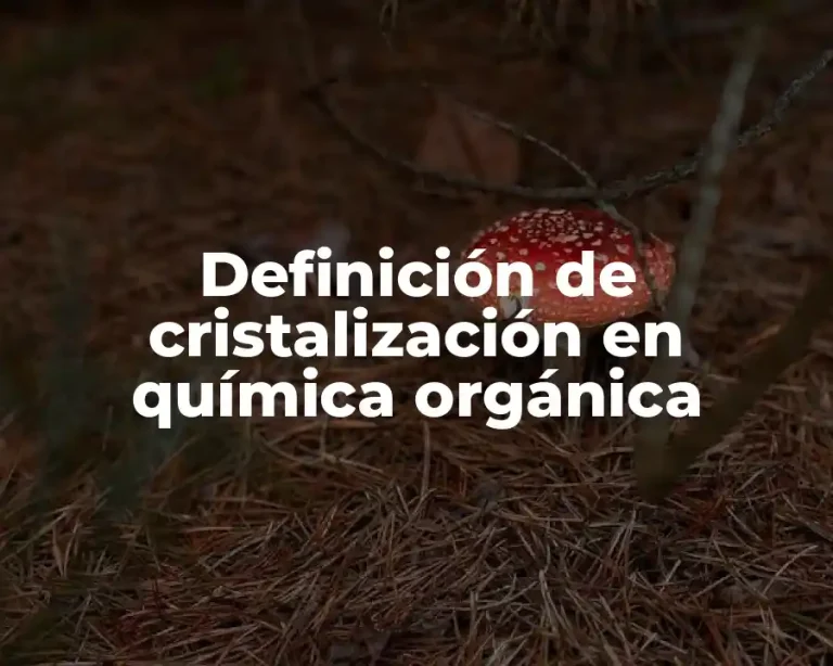 Definición de cristalización en química orgánica