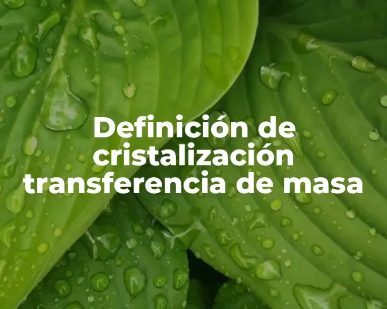Definición de cristalización transferencia de masa