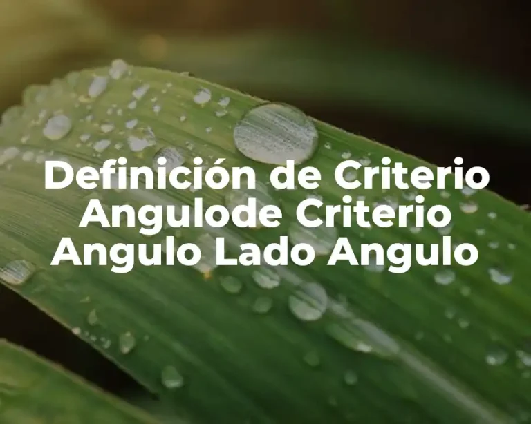 Definición de Criterio Angulode Criterio Angulo Lado Angulo