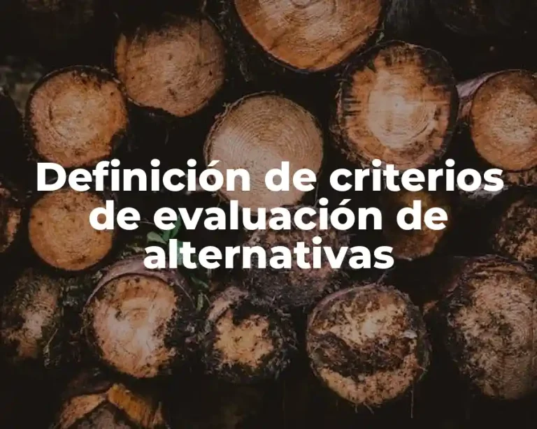 Definición de criterios de evaluación de alternativas