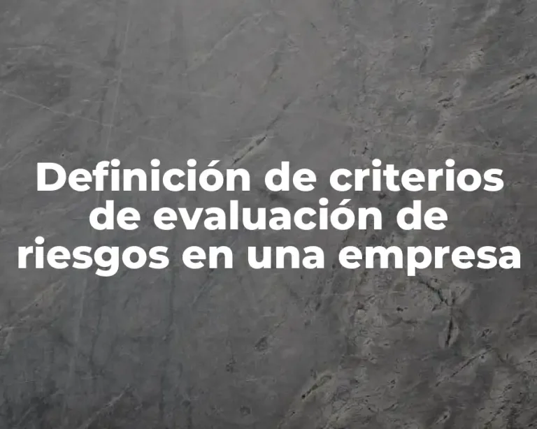 Definición de criterios de evaluación de riesgos en una empresa