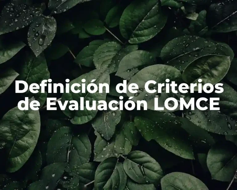 Definición de Criterios de Evaluación LOMCE